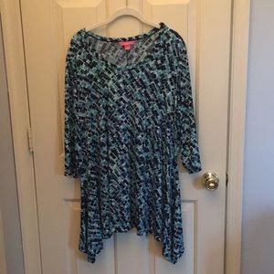 3/4 Sleeve Blue Tunic